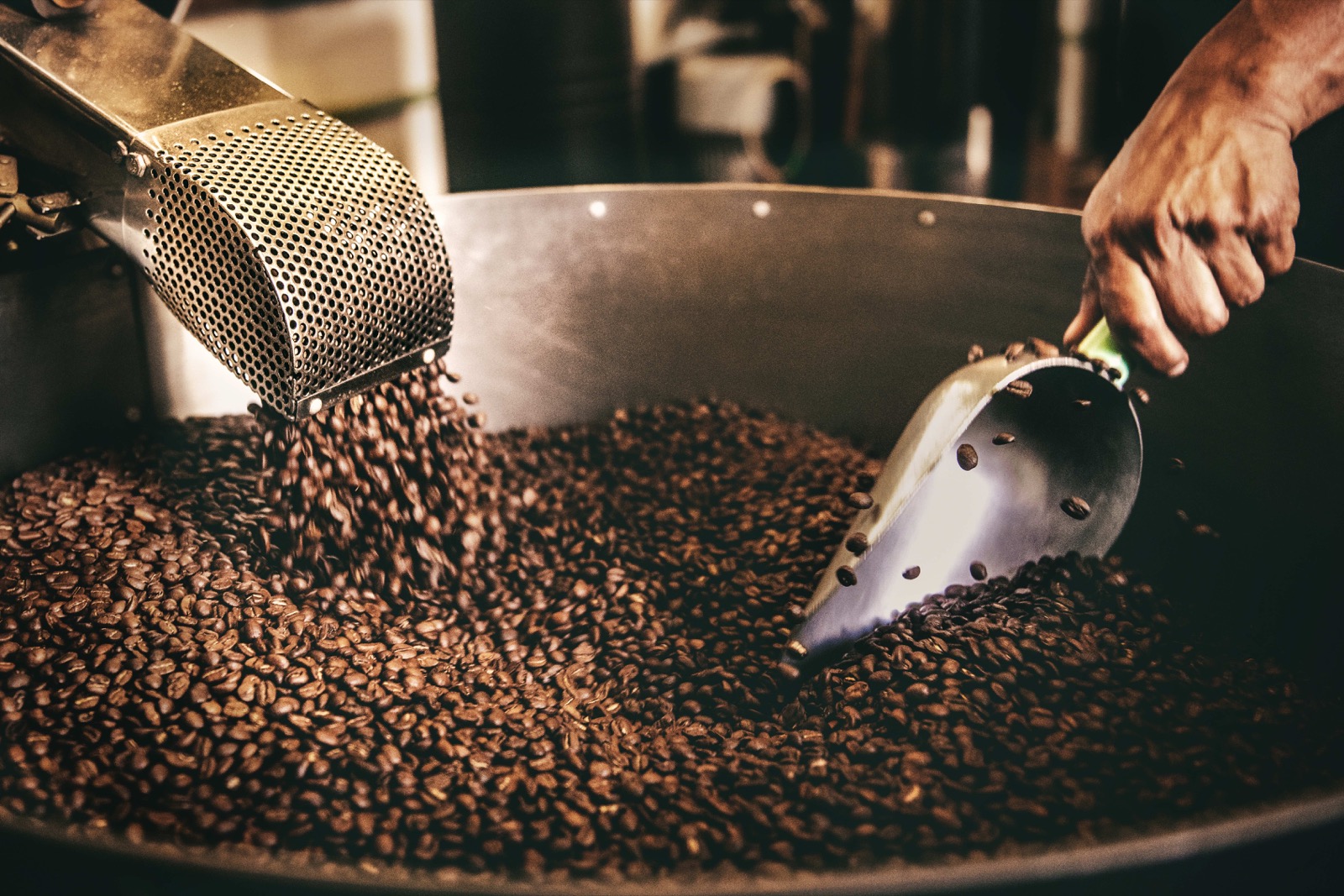 roasting coffee