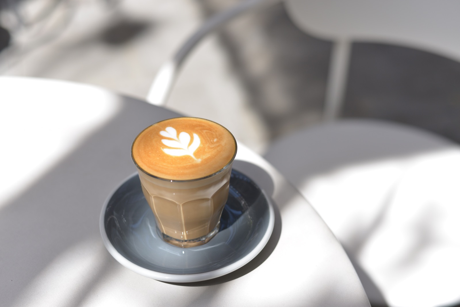 flat white on a table