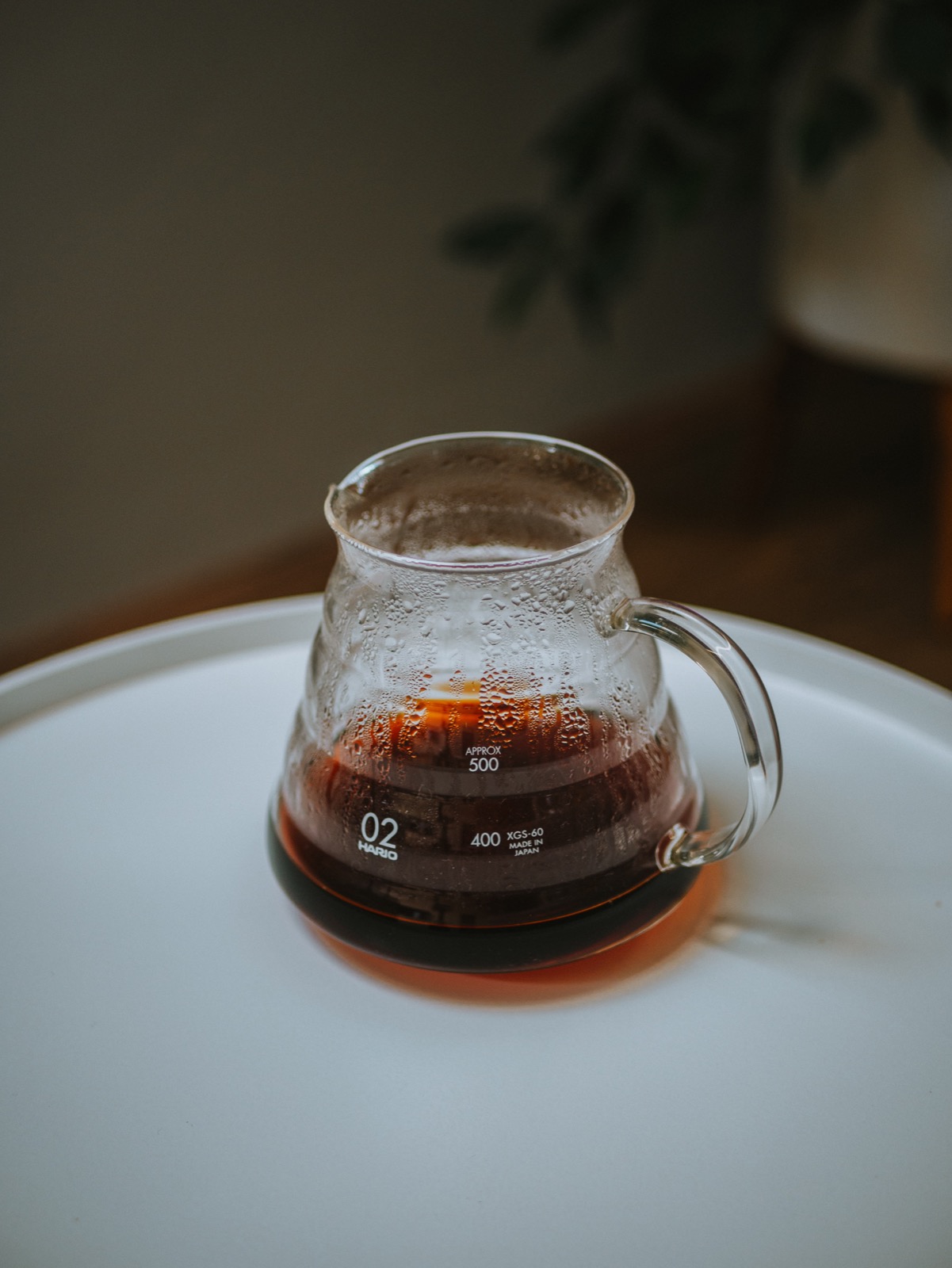Cup of filter coffee on a table